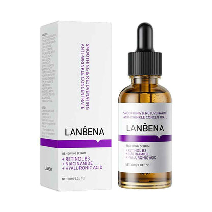 Sérum facial Lanbena com retinol para redução de rugas.